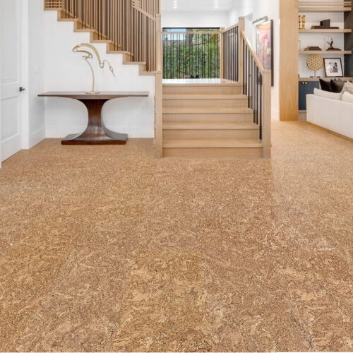 Cork Flooring - Natural Burl With Charcoal Swirls