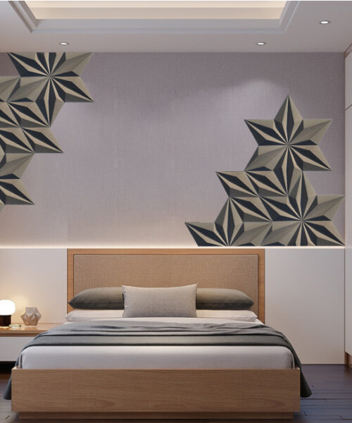 Diamond Natural 3D Acoustic Cork Decorative Wall Panels Bedroom