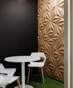 Diamond Natural 3D Acoustic Cork Decorative Wall Panels Cafe Area