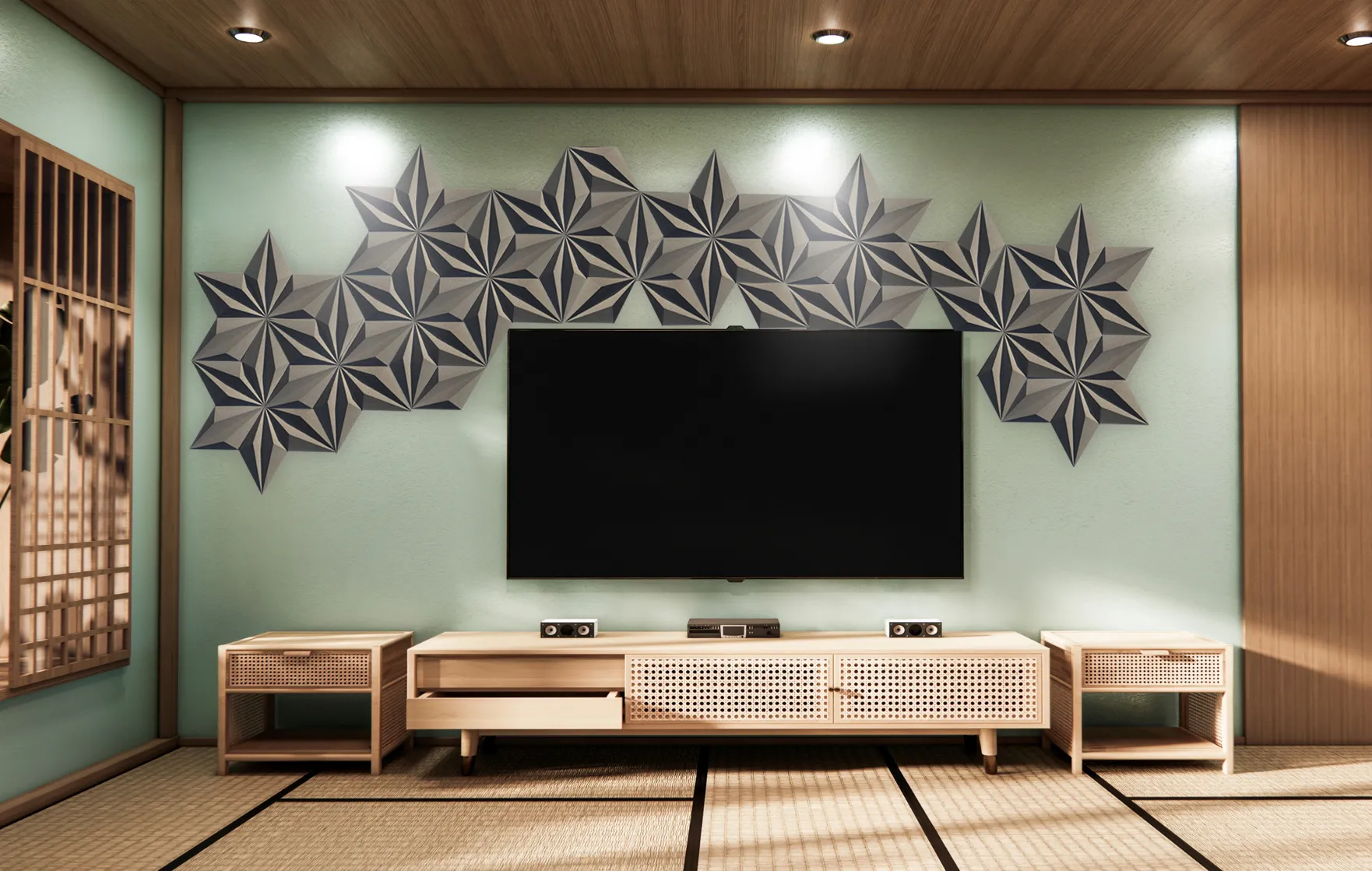Diamond Natural 3D Acoustic Cork Decorative Wall Panels Home Studios