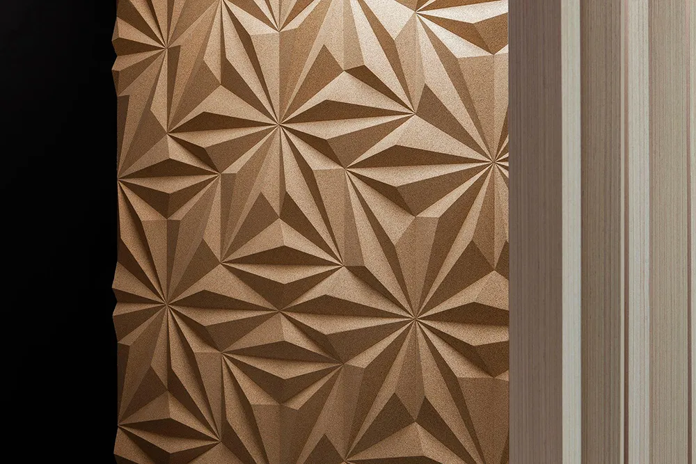 Diamond Natural 3D Acoustic Cork Decorative Wall Panels Reception Areas