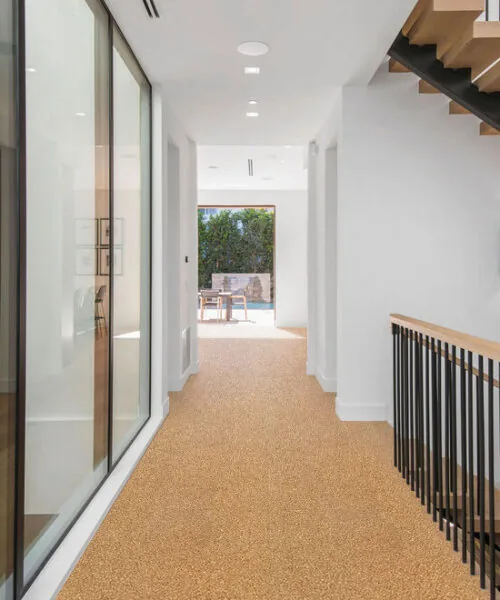golden beach cork floor house hallway