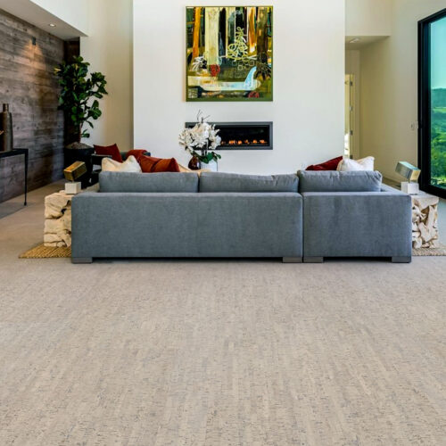 gray bamboo forna cork floor living room modern style interior design