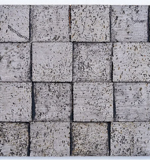 Gray Cubes 3D Acoustic Cork Wall Panel Featuring Textured Gray Cork Blocks For Modern Interior Walls, Sound Absorption, Home Theaters, Offices, And Feature Wall Applications.