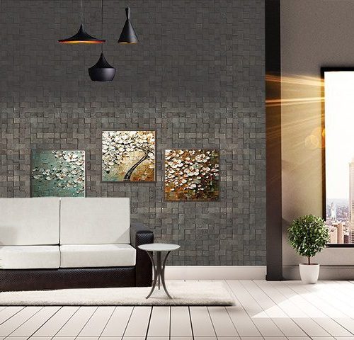gray cubes acoustic cork wall panels peel and stick in living room