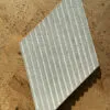 Gray rigato 3d acoustic cork wall ceiling tile.