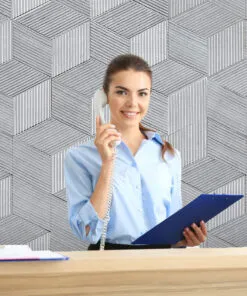 gray rigato 3d acoustic cork wall panels cork for reception areas