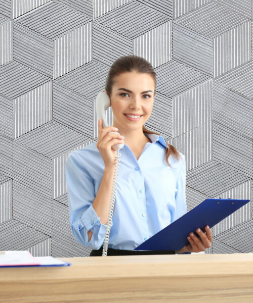 Gray Rigato 3D Acoustic Cork Wall Panels Cork For Reception Areas