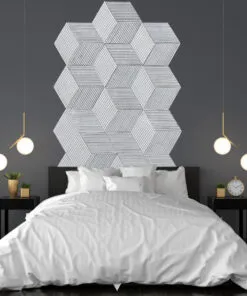 Striato - 7/16&Quot; (11Mm) - 3D Cork Wall Panels (Wsto11) Gray Rigato 3D Acoustic Cork Wall Panels For Bedroom Sound Absorbing