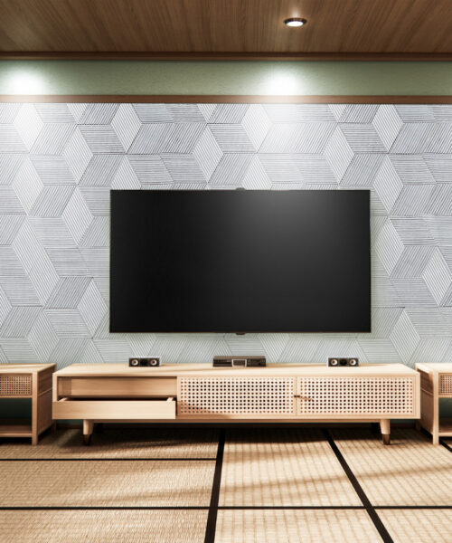 Gray Rigato 3D Acoustic Cork Wall Panels For Home Theater