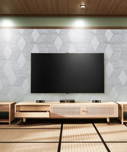 Gray Rigato - 7/16&Quot; (11Mm) - 3D Cork Wall Panels (Wgr11) Gray Rigato 3D Acoustic Cork Wall Panels For Home Theater