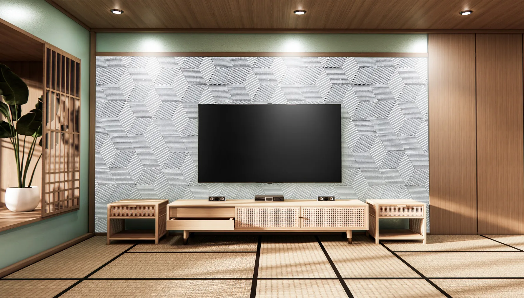 Gray Rigato 3D Acoustic Cork Wall Panels For Home Theater
