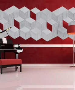 Striato - 7/16&Quot; (11Mm) - 3D Cork Wall Panels (Wsto11) Gray Rigato 3D Acoustic Cork Wall Panels For Sound Diffusion For Music Room
