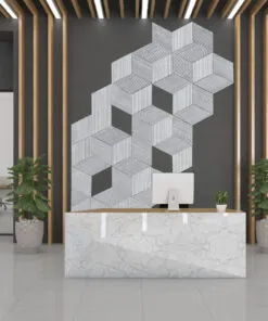 gray rigato 3d acoustic cork wall sound-reducing decorative panels