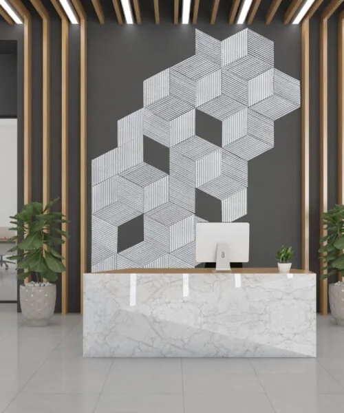 Gray Rigato - 7/16&Quot; (11Mm) - 3D Cork Wall Panels (Wgr11) Gray Rigato 3D Acoustic Cork Wall Sound-Reducing Decorative Panels