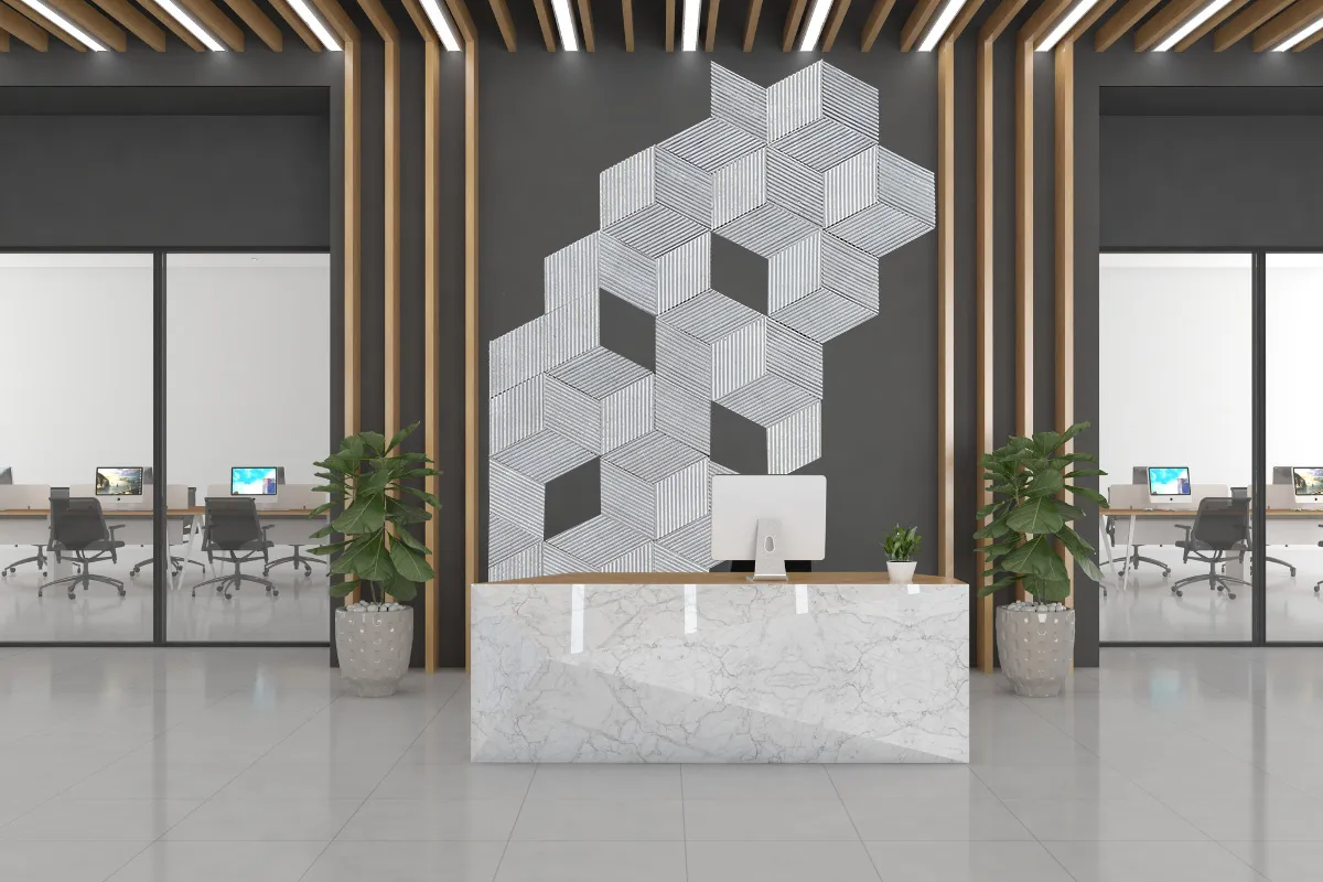 Gray Rigato 3D Acoustic Cork Wall Sound-Reducing Decorative Panels