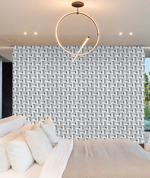 Greece White - 63/64&Quot; (25Mm) - 3D Cork Wall Panels (Wgwh25) Greece White 3D Acoustic Bedroom Wall Panels Noise-Reducing