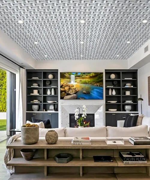 Greece White - 63/64&Quot; (25Mm) - 3D Cork Wall Panels (Wgwh25) Greece White 3D Eco Acoustic Ceiling Panels Noise-Reducing
