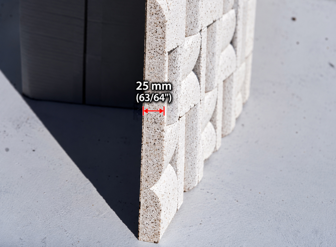 Greece White - 63/64&Quot; (25Mm) - 3D Cork Wall Panels (Wgwh25) Greece White – 63/64″ (25Mm) (3D Panel) - Image 4