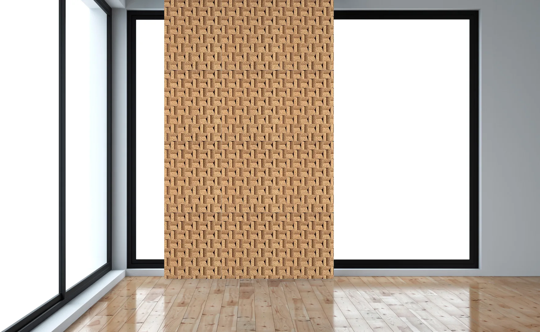 Greece Wood - 63/64&Quot; (25Mm) - 3D Cork Wall Panels (Wgwo25) Greece Wood Cork 3D Sound Diffusion Wall Panels