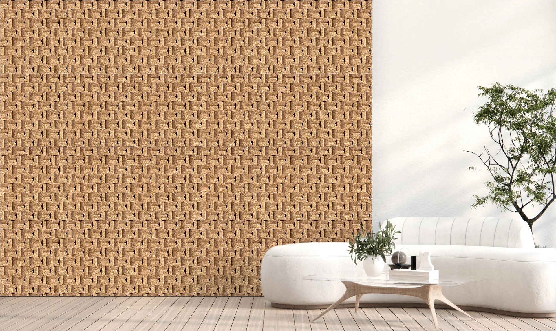 Greece Wood - 63/64&Quot; (25Mm) - 3D Cork Wall Panels (Wgwo25) Greece Wood Cork Accent Wall