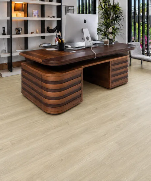 Hamilton - 7/16&Quot; (11Mm) - Swiss Design Cork Floating (Fham11) Amilton Warm Gray Cork Floating Floor In A Modern Game Room With A Wooden Pool Table