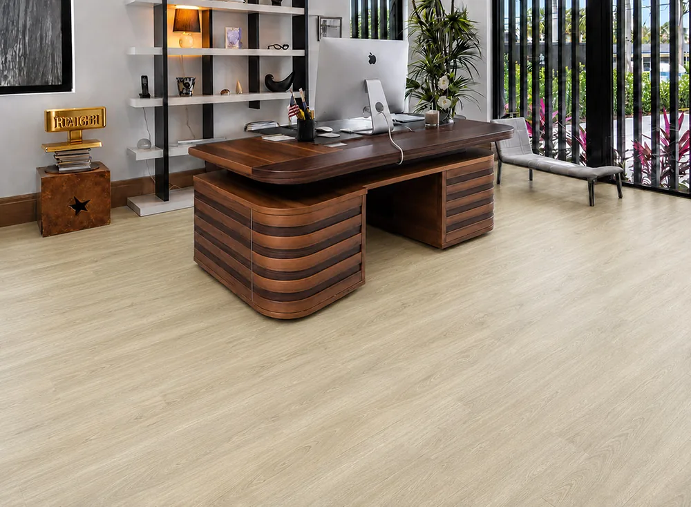 Hamilton - 7/16&Quot; (11Mm) - Swiss Design Cork Floating (Fham11) Amilton Warm Gray Cork Floating Floor In A Modern Game Room With A Wooden Pool Table