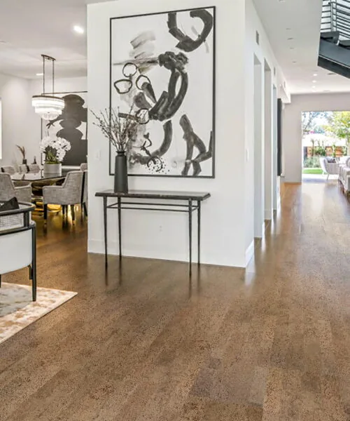 Hazel Swiss Make Cork Floor Modern Living Room Middle Brown Colour