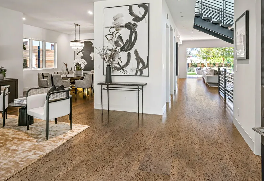 Hazel Swiss Make Cork Floor Modern Living Room Middle Brown Colour