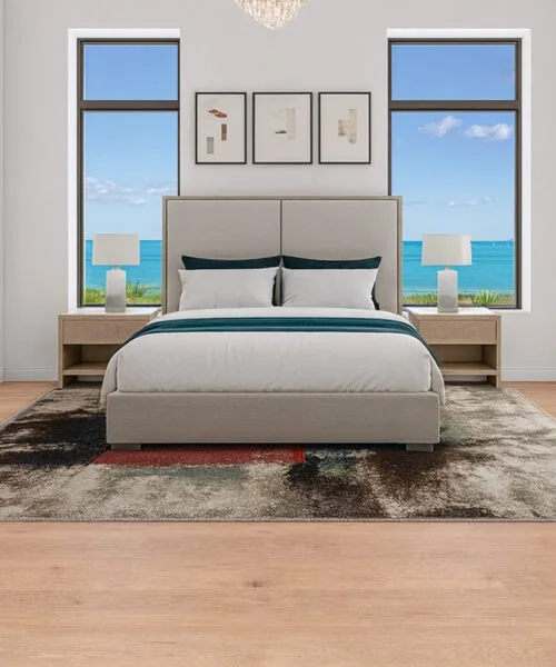Coastal Bedroom Styled With Honey Oak Forna Natural Composite Flooring And Bright Natural Lighting.