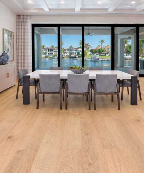 Honey Oak - 3/8&Quot; (9.5Mm) - Swiss Real Linoleum Hydrowood Core Waterproof Floating Flooring (Nhono9.5) Honey Oak Swiss Real Linoleum Flooring Made From Natural Materials For Dinning Room Waterproof
