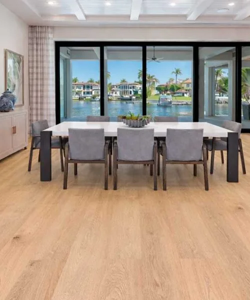 Honey Oak Forna Natural Composite Flooring Room Scene For Dinning Room Waterproof