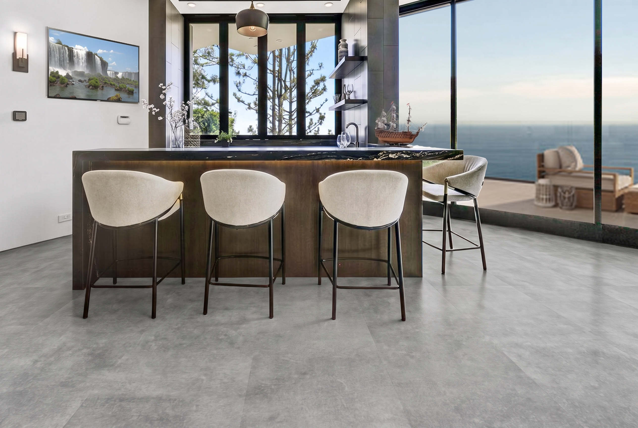 Industrial Grey - 3/8&Quot; (9.5Mm) - Swiss Real Linoleum Hydrowood Core Waterproof Floating Flooring (Nindg9.5) Industrial Grey – 3/8″ (9.5Mm) (Swiss Linoleum) - Image 2