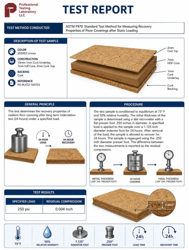 Proven Durability: Why Modern Cork Flooring Performs Better Than Most People Expect Indentation Test