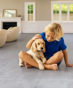 industrial grey swiss real linoleum non-toxic natural linoleum floor planks for kid and dog