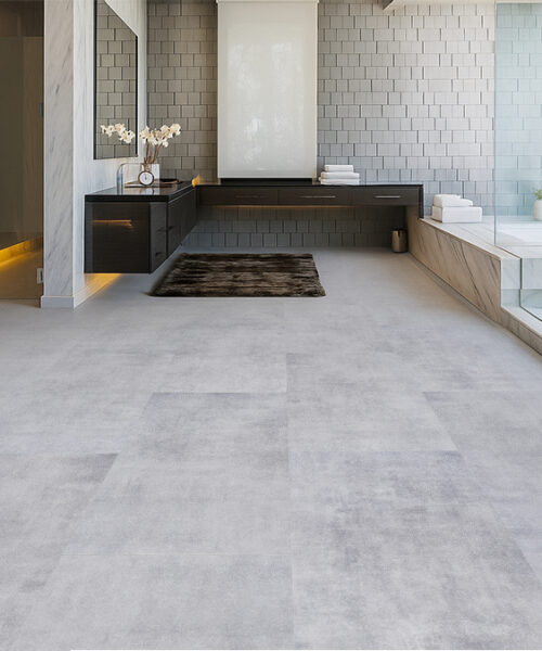 Industrial Grey - 3/8&Quot; (9.5Mm) - Swiss Real Linoleum Hydrowood Core Waterproof Floating Flooring (Nindg9.5) Industrial Grey Swiss Waterproof Floating Tiles Linoleum Flooring For Bathroom
