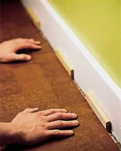 How To Install Cork Floor Forna Floating Flooring Insert Spacers Along Walls Install Cork Floor