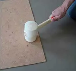 Installing Cork Tiles Hit Firmly Rubber Mallet 