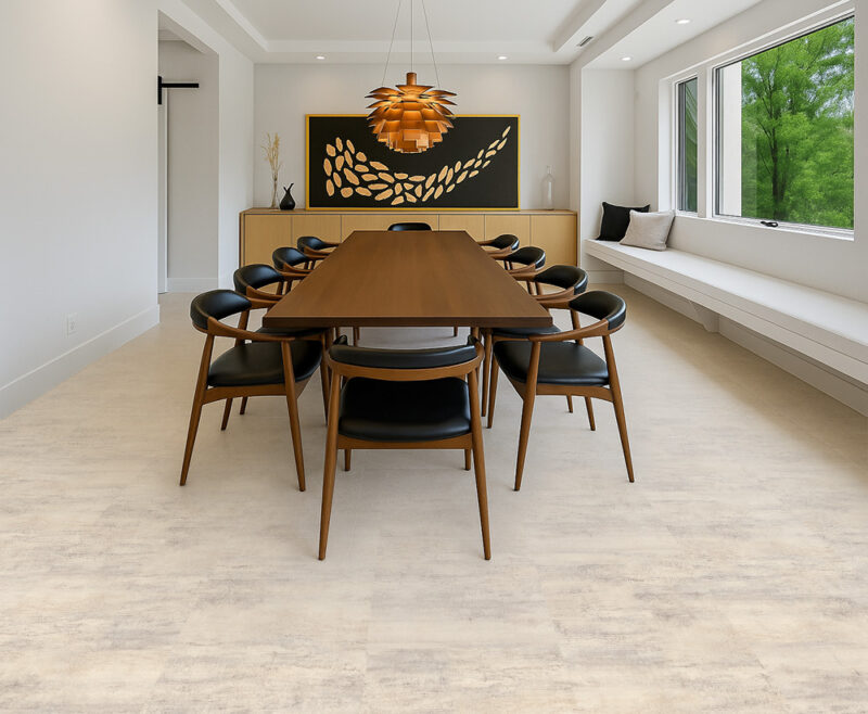 Ivory Concrete Linoleum Flooring | Swiss Real Linoleum Floor USA