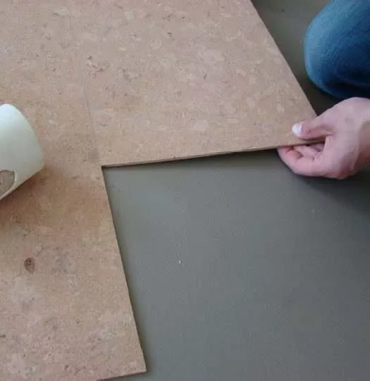 Cork Adhesive Processing Instructions Laying Cork Tiles With Wakol D 3540 Lay Down Cork Tiles Knock Tightly Rubber Hammer.