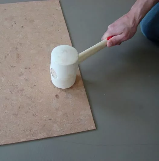 Cork Adhesive Processing Instructions Laying Cork Tiles With Wakol D 3540 Lay Down The Cork Tiles Knock Tightly