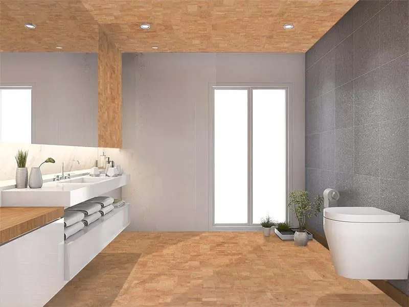 Leather Cork Floor Modern Wood Bathroom Toilet