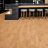 Leather natural 12mm cork floating floor modern black kitchen island.