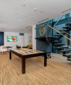 Linea Dark - 7/16&Quot; (11Mm) - Swiss Real Cork Floating (Flin11) Linea Dark Swiss Cork Floor Wide Planks Game Room Billiard Table Durable