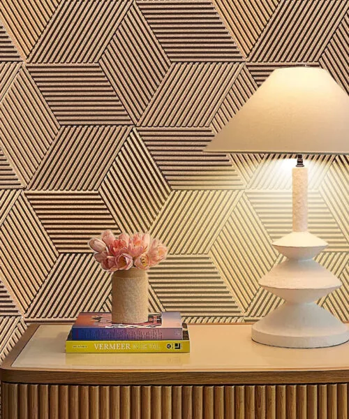 Linear Wood Natural - 25/64&Quot; (10Mm) – 3D Acoustic Cork Wall Panels (Wlwon10) Linear Natural Cork Wall Acoustic Penal Tiles Hotel