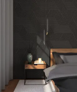 Linear Wood Black - 25/64&Quot; (10Mm) - 3D Acoustic Cork Wall Panels (Wlwobk10) Linear Wood Black – 25/64″ (10Mm) (Wall Tile) - Image 3