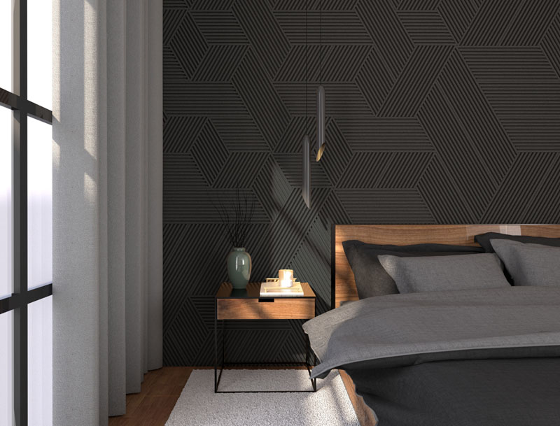 Linear Wood Black - 25/64&Quot; (10Mm) - 3D Acoustic Cork Wall Panels (Wlwobk10) Linear Wood Black – 25/64″ (10Mm) (Wall Tile) - Image 3