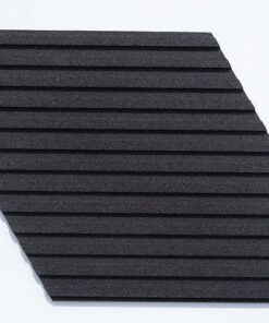 alt="Linear Wood Black 3D Acoustic Cork Wall Panel for Soundproof Decorative Wall Covering"