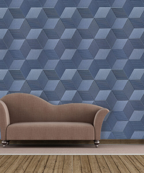 Linear Wood Deep Blue - 25/64&Quot; (10Mm) – 3D Acoustic Cork Wall Panels (Wlwobl10) Linear Wood Deep Blue 3D Acoustic Cork Sound Reduce Wall Tiles