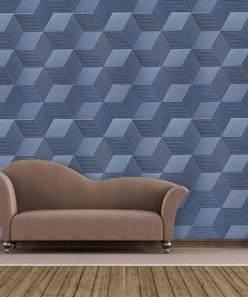 Linear Wood Deep Blue - 25/64&Quot; (10Mm) – 3D Acoustic Cork Wall Panels (Wlwobl10) Linear Wood Deep Blue 3D Acoustic Cork Sound Reduce Wall Tiles